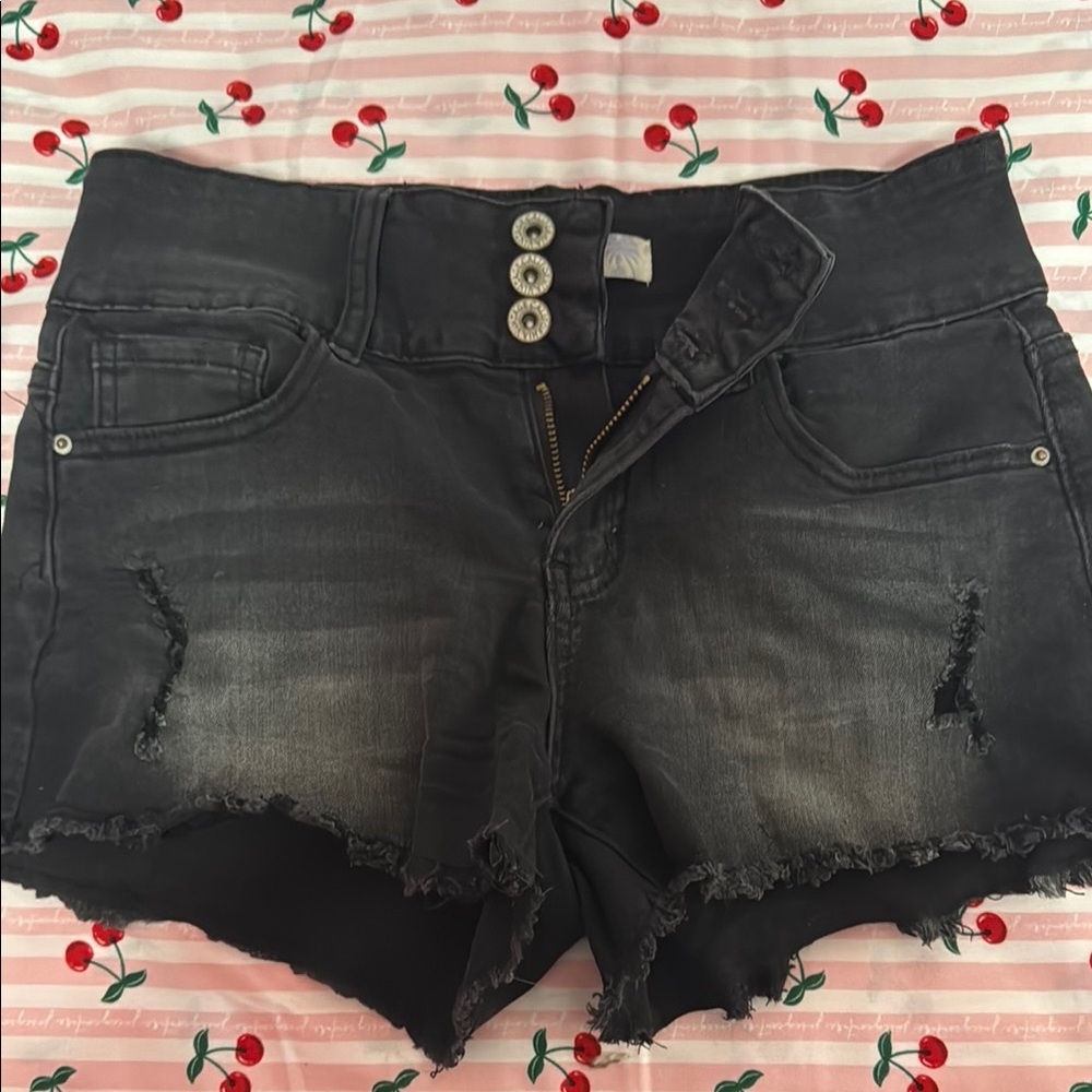 Stylish Black Distressed Women Shorts